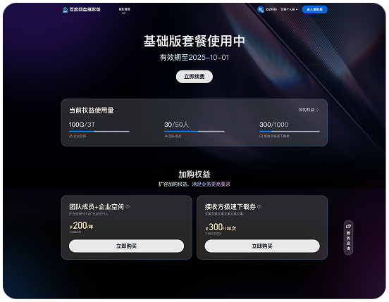 Business matrix · 已购买套餐-有效期_1个月